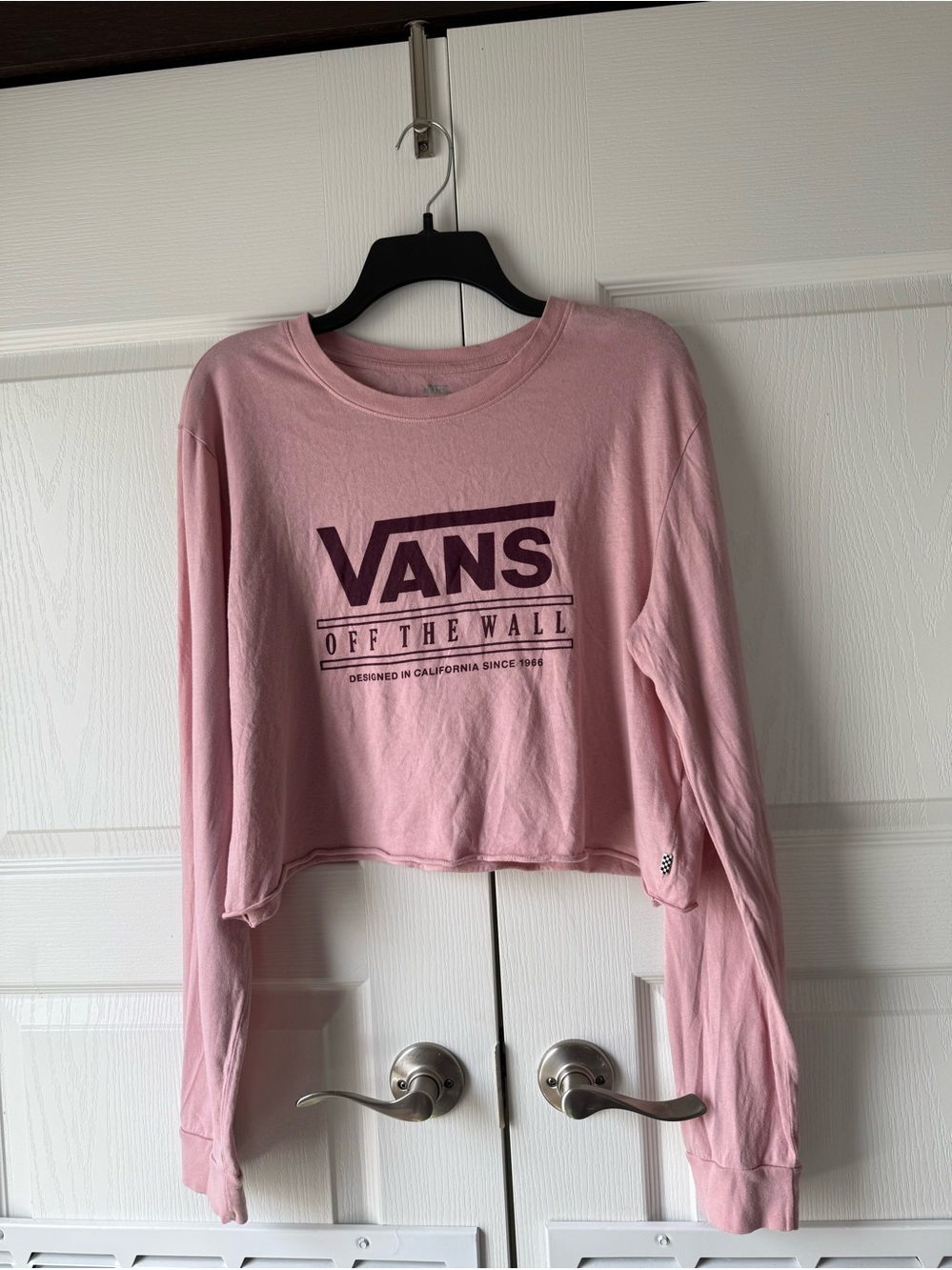 Vans Pink/purple crop long sleeve top size X-Large Skater Skateboard